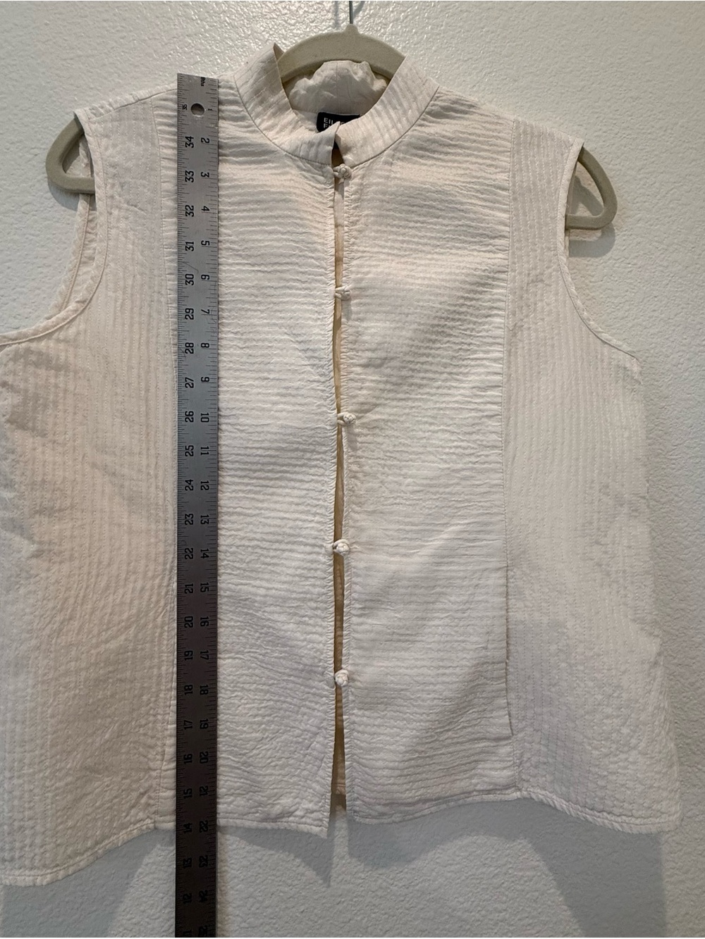 Eileen Fisher vintage top vest 100% silk ivory bone Small preloved natural fiber - Picture 8 of 11